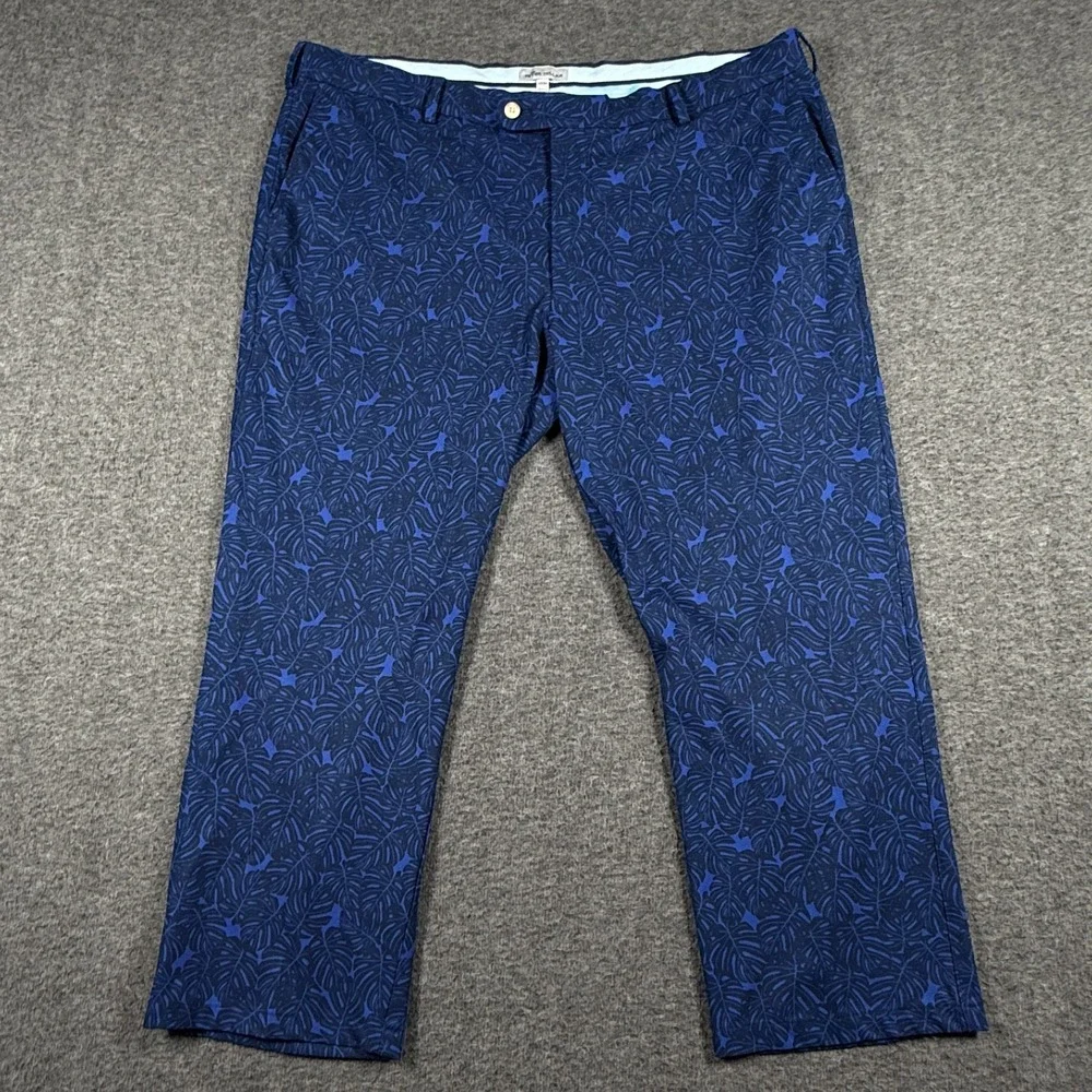 Peter Millar Mens 40x25 Blue Palm Print Crown Sport Durham Performance Pants